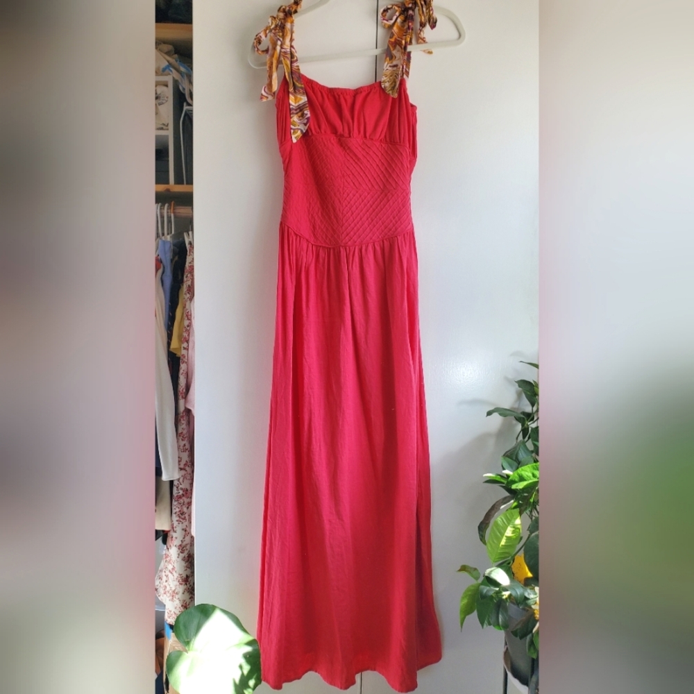 Free People Maxi Red Santorini Dress